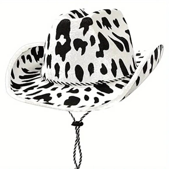 Cow Print Cowboy Hat - Picture 1 of 2